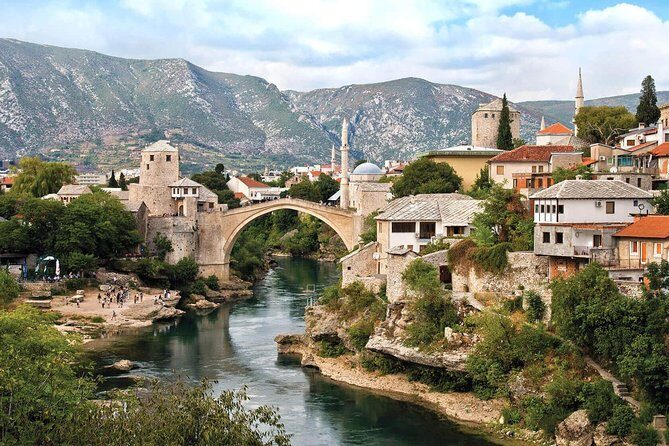 Traces of Orient in Mostar from Dubrovnik - Počitelj fortress town: Ottoman-style architecture on a hill above the river